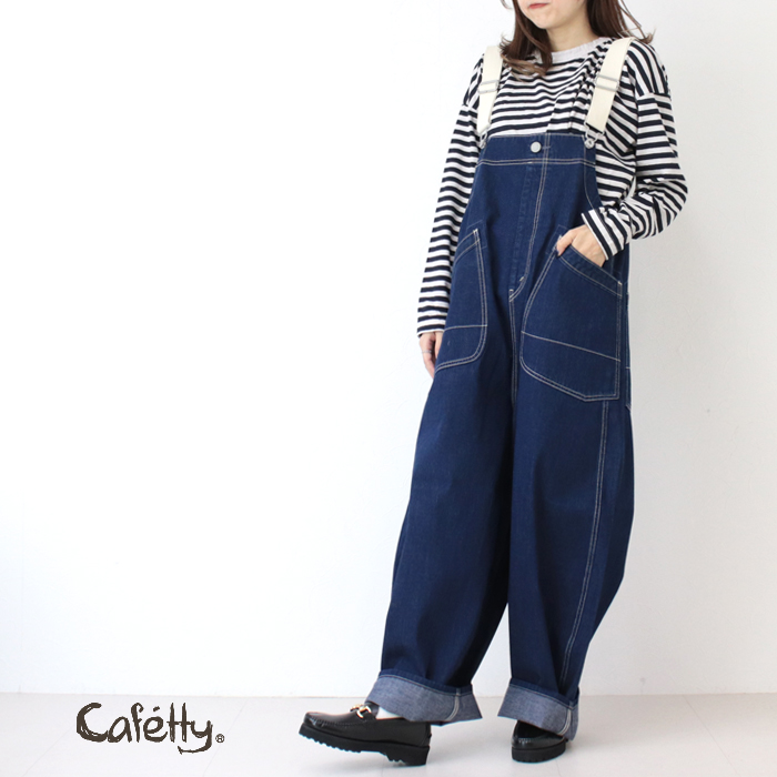 Cafetty（カフェッティ） Cafetty 10ozデニムワークサロペット CF-0593