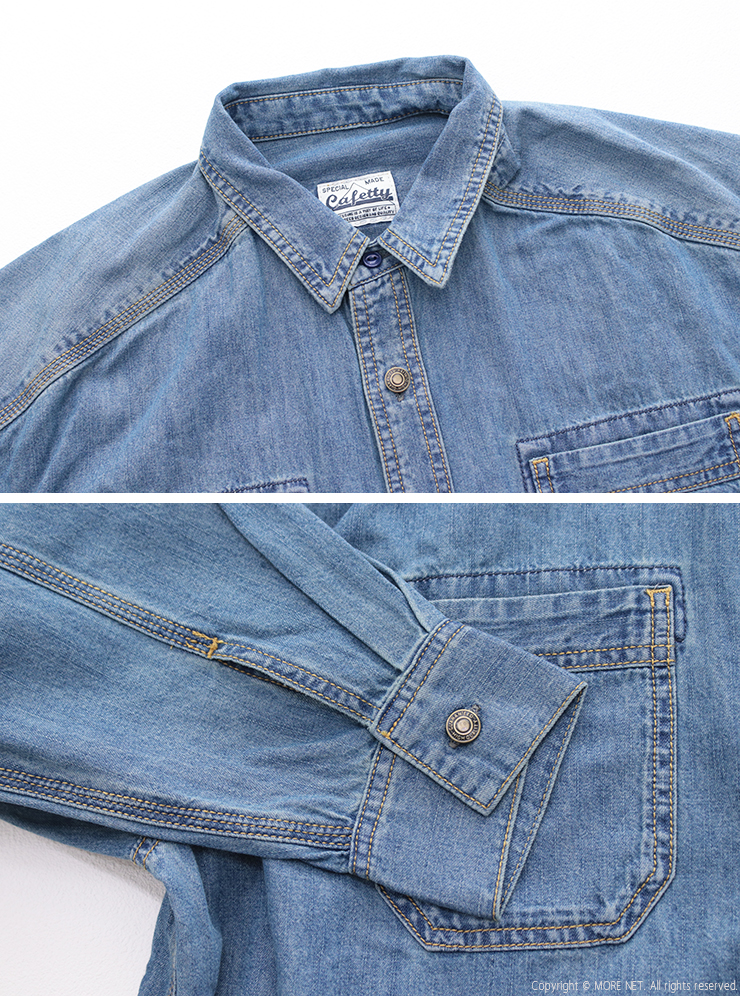Cafetty（カフェッティ） Cafetty 6ozデニムワークシャツ CF-7193 長袖