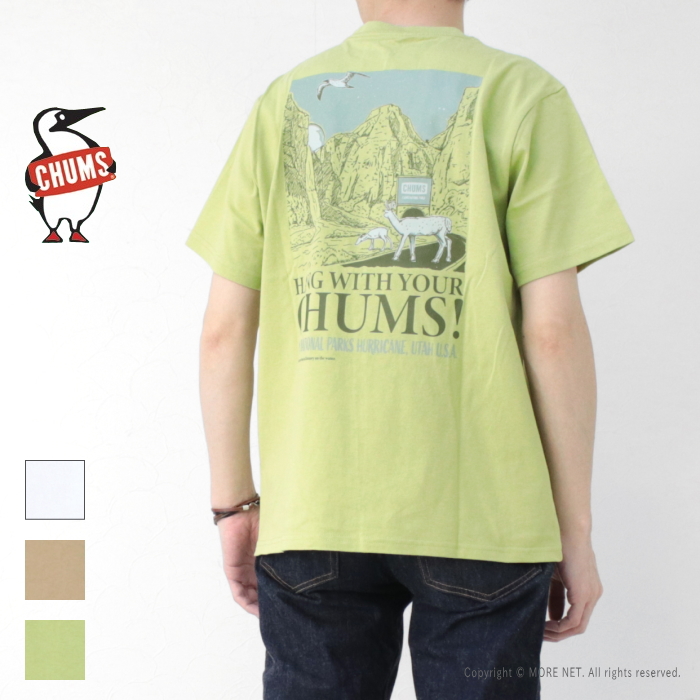 チャムス CHUMS アンチバグチャムスナショナルパークスTシャツ CH01-2510 メンズ 半袖 虫よけ加工 2025春夏/メール便可 | CHUMS