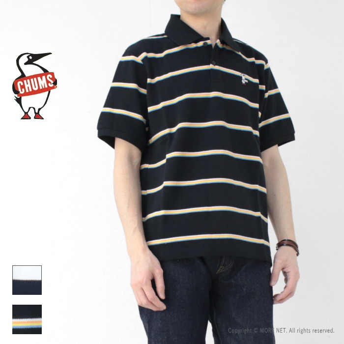 チャムス CHUMS ブービーボーダーポロシャツ CH02-1241 メンズ 半袖 ワンポイント刺繍 2025春夏 | CHUMS | 01