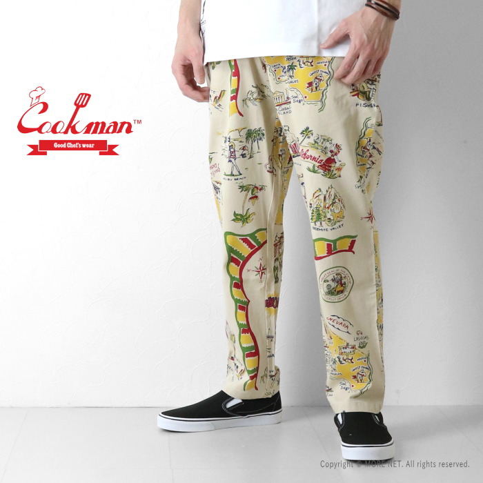 COOKMAN（クックマン） シェフパンツ Souvenir Map California 231 