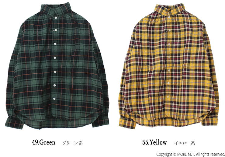 SALE セール/ダナファヌル Dana Faneuil シャーリングチェックワンピースカラーシャツ D-6124448 トップス  日本製 レディース /返品・交換不可 DANA FANEUIL ダナファヌル Dana Faneuil シャーリングチェック