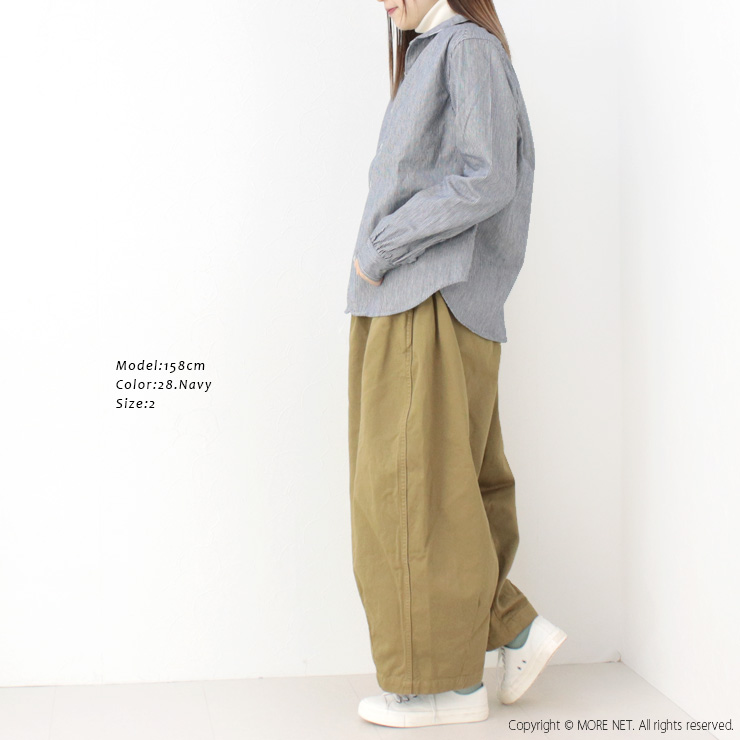 ダナファヌル Dana Faneuil オーガニックコットンヒッコリーストライプシャツ D-6125110 トップス ブラウス 長袖 日本製 レディース 2025春夏 | DANA FANEUIL | 05