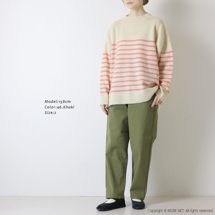 ダナファヌル Dana Faneuil コットンカルゼ裏微起毛ワイドテーパードパンツ D-7125411 日本製 イージー ロング カラー レディース DANA FANEUIL（ダナファヌル） コットンカルゼ裏微起毛ワイド