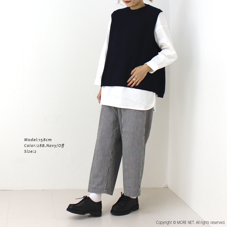 ダナファヌル Dana Faneuil オーガニックデニムイージーワイドパンツ D-7323302 ヒッコリー 綿 日本製 レディース ボトム /返品・交換不可/SALE セール | DANA FANEUIL | 04