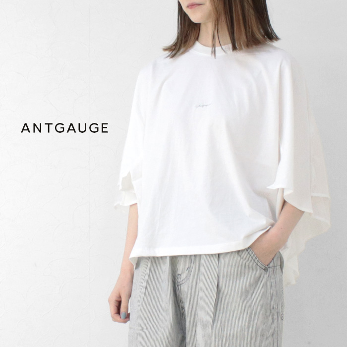 アントゲージ Antgauge モモンガメッシュTシャツ D1204 5分袖 半袖 ロゴプリント ワンポイント ワイド トップス レディース 2025春夏 | ANTGAUGE