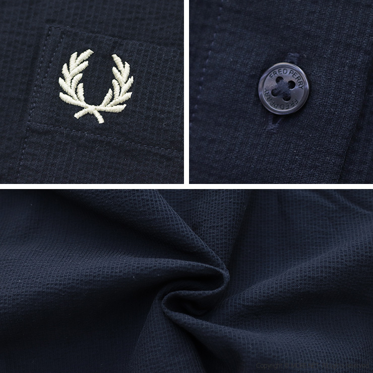 フレッドペリー FRED PERRY シアサッカーシャツドレス D9175 トップス ワンピース ミディ丈 無地 ワンポイント レディース 2025春夏 | FRED PERRY | 07