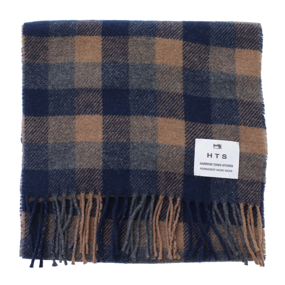 ハロータウンストアーズ  HARROW TOWN STORES ロープフリンジチェックストール ENHT2451 マフラー 巻物 タータンチェック /返品・交換不可/SALE セール | HARROW TOWN STORES | 01