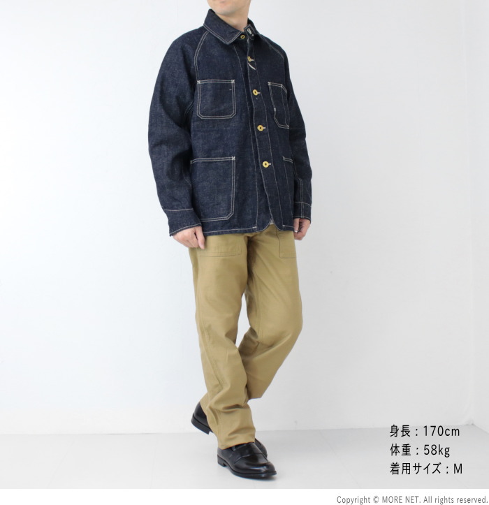 美品 FOB FACTORY デニムカバーオール 日本製 ジャケット F2410 FOB FACTORY FOBファクトリー ヘンプデニム カバーオール F2410