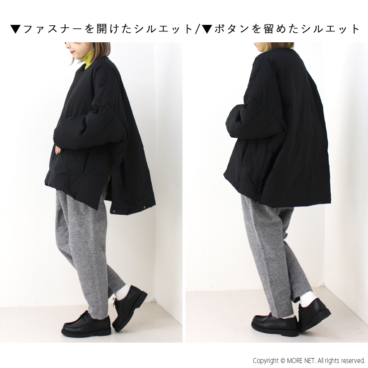 ミフュー miffew ノーカラーオーバーダウンジャケット FEW23WJK5118 日本製 中綿 フェザー レディース アウター | miffew | 14