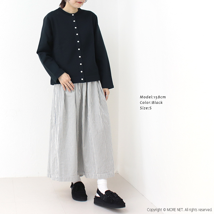 グッドオン Good On 裏起毛クルースウェットカーディガン GOBW1711 日本製 長袖 羽織 ボタン 無地 レディース 2025秋冬 | GOOD ON | 06