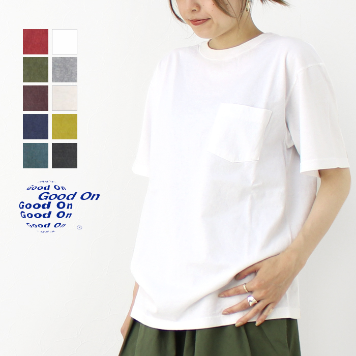 グッドオン Good On ショートスリーブポケットTシャツ GOST0903 日本製 半袖 無地 レディース｜モアネット casual select