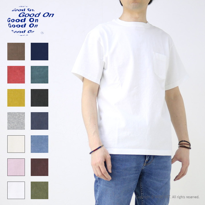 グッドオン Good On ショートスリーブポケットTシャツ GOST0903 日本製 メンズ アメリカ製 レディース 半袖 アメリカ綿 無地 2025春夏