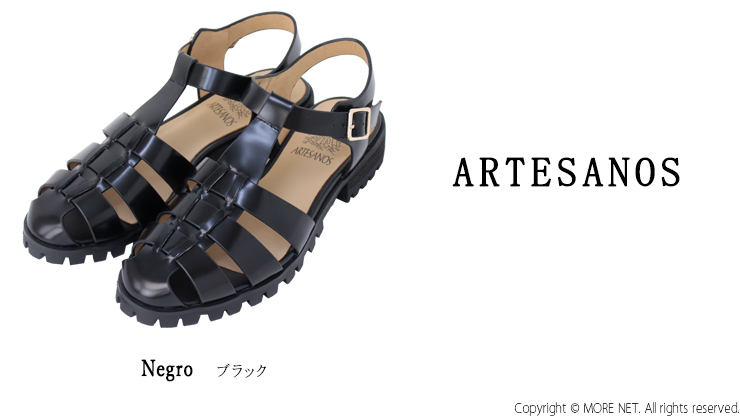 未使用 ARTESANOS/アルテサノス グルカサンダル ブラック 39