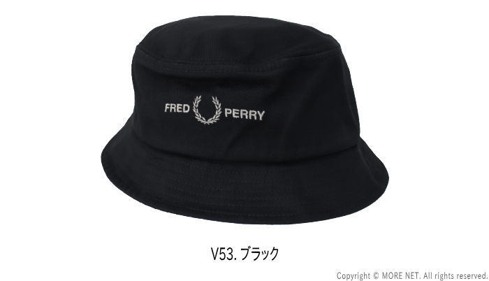 フレッドペリー FRED PERRY グラフィックブランドツイル バケットハット HW4631-V53 メンズ レディース 帽子 ブラックウォーム 2024春夏｜more-net2｜03