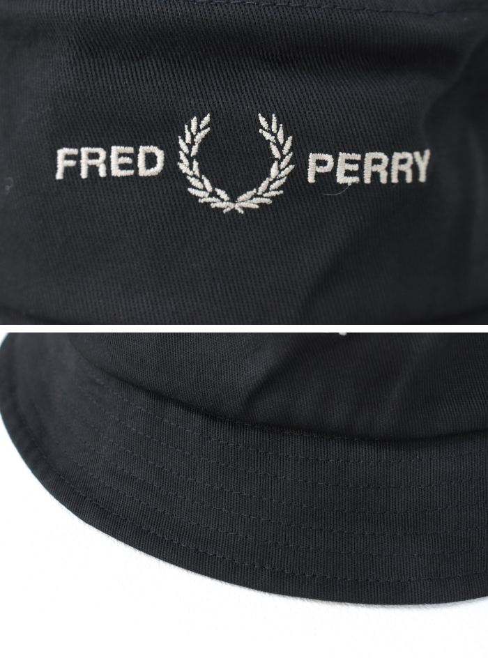 フレッドペリー FRED PERRY グラフィックブランドツイル バケットハット HW4631-V53 メンズ レディース 帽子 ブラックウォーム 2024春夏｜more-net2｜05