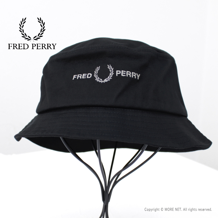 フレッドペリー FRED PERRY グラフィックブランドツイル バケットハット HW4631-V53 メンズ レディース 帽子 ブラックウォーム 2024春夏｜more-net2｜02