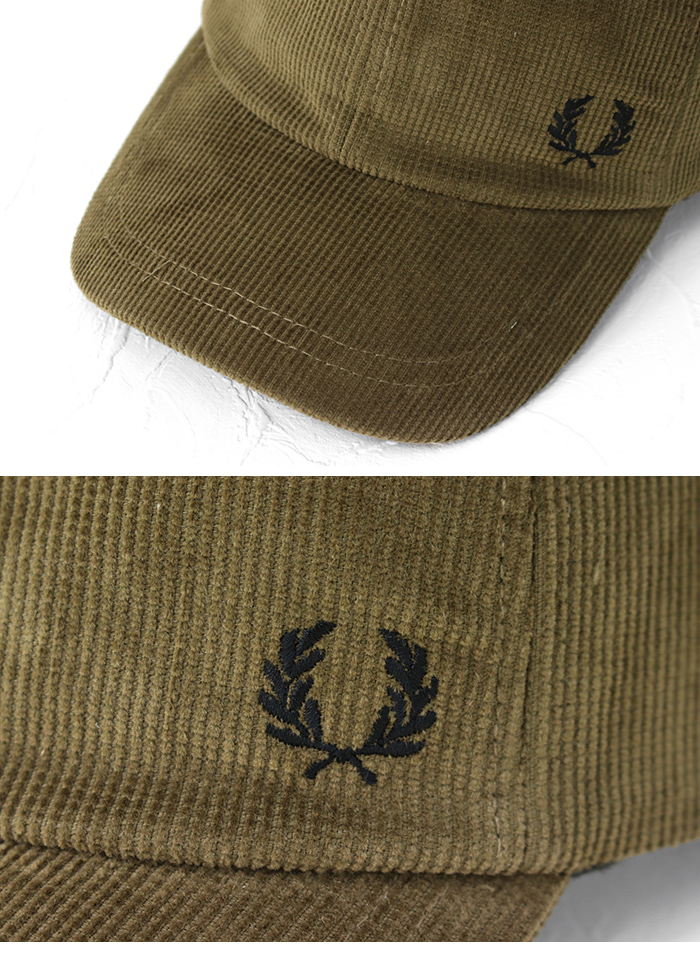 フレッドペリー FRED PERRY デュアルブランデッド ワッフルコーデュロイキャップ HW6686 メンズ レディース 帽子 ロゴ ローレル刺繍 | FRED PERRY | 05