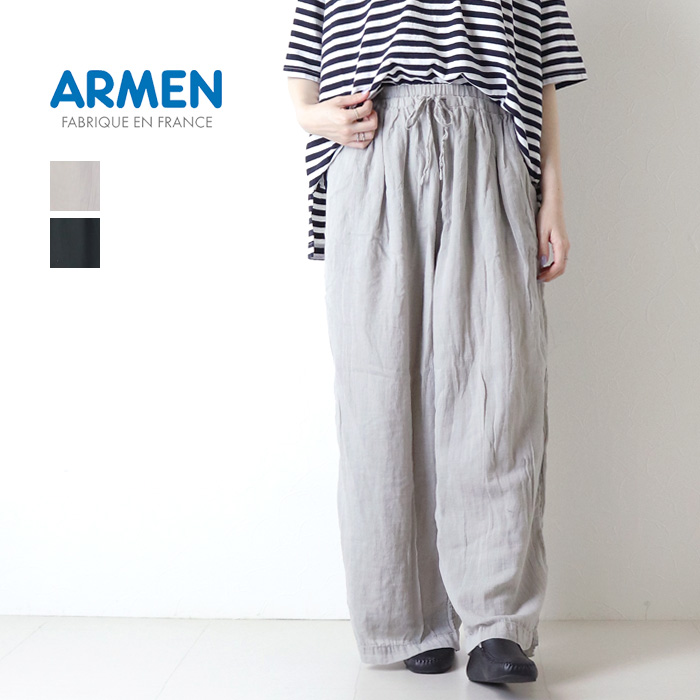 ARMEN（アーメン） シングルガーゼオーバーダイギャザーイージーパンツ