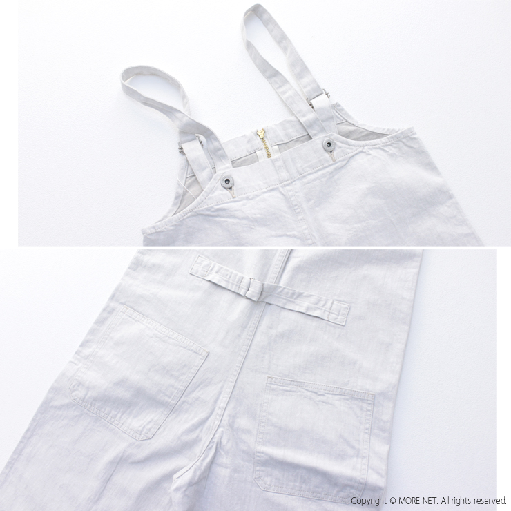 ジョンブル JOHNBULL デニムチューブサロペット W-WHITE JL231P40 日本製 オーバーオール Wホワイト 無地 ロング丈 レディース 2025春夏 | Johnbull | 07