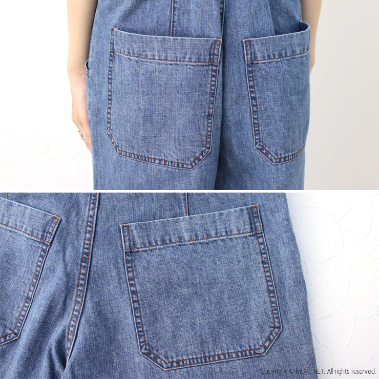 SALE セール/ジョンブル JOHNBULL 10ozジンバブエデニムサスペンダーパンツ JL241P21 日本製 ワイド レディース ボトム /返品・交換不可 | Johnbull | 11