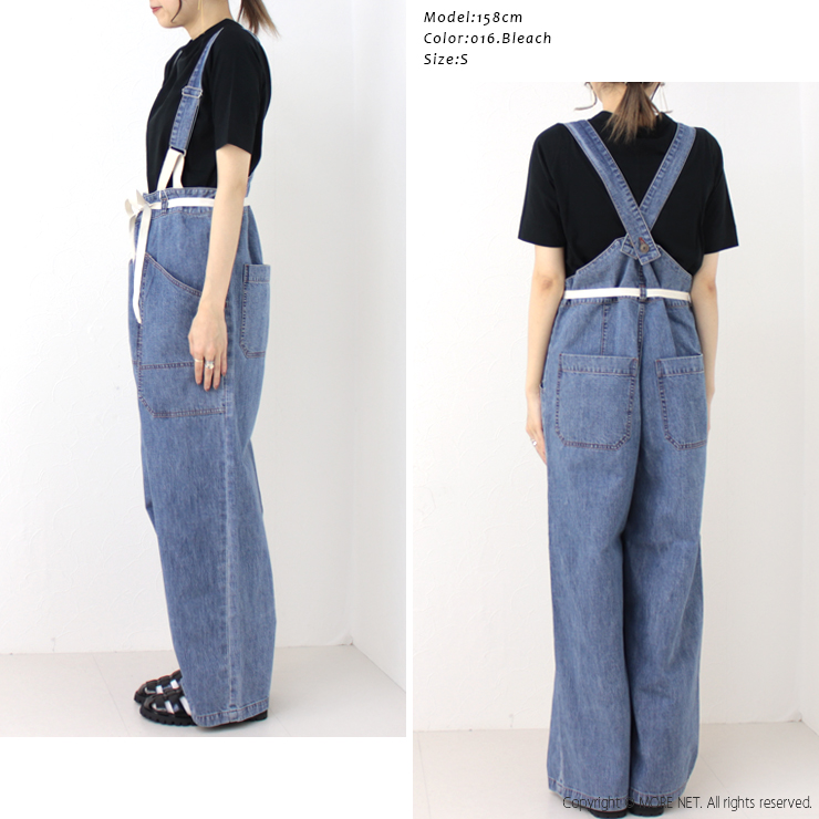 SALE セール/ジョンブル JOHNBULL 10ozジンバブエデニムサスペンダーパンツ JL241P21 日本製 ワイド レディース ボトム /返品・交換不可 | Johnbull | 05