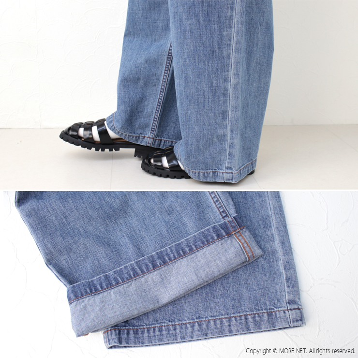 SALE セール/ジョンブル JOHNBULL 10ozジンバブエデニムサスペンダーパンツ JL241P21 日本製 ワイド レディース ボトム /返品・交換不可 | Johnbull | 09