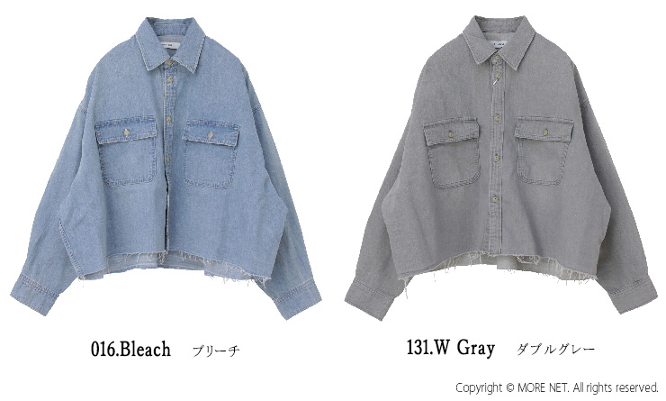 ジョンブル JOHNBULL デニム/ブラックデニムクロップドシャツ JL251S01/JL251S18 トップス 長袖 日本製 レディース 2025春夏 | Johnbull | 01