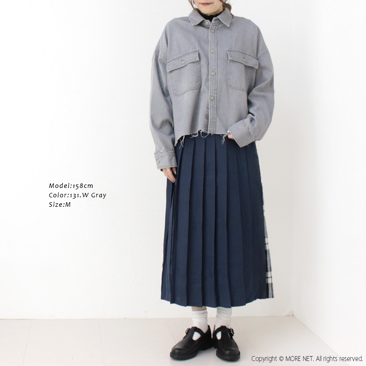 ジョンブル JOHNBULL デニム/ブラックデニムクロップドシャツ JL251S01/JL251S18 トップス 長袖 日本製 レディース 2025春夏 | Johnbull | 03