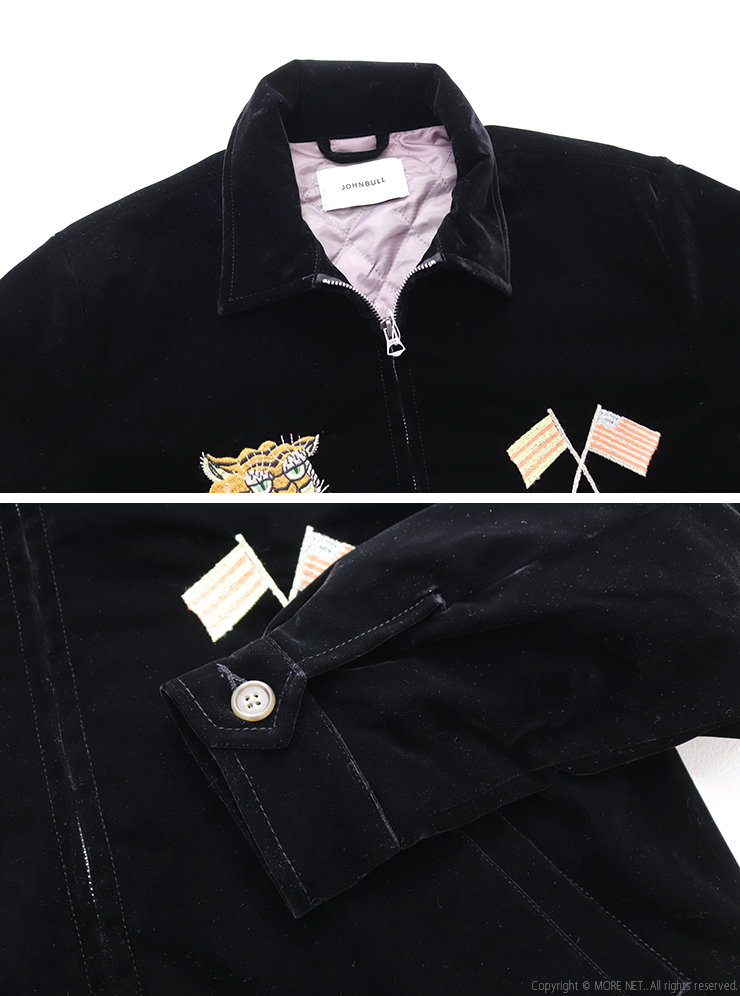 ジョンブル JOHNBULL 別珍スーベニアジャケット JL254L08 ブルゾン アウター ショート丈 ベトジャン 刺繍 レディース Johnbull（ジョンブル） 別珍スーベニアジャケット JL254L08 ブルゾン