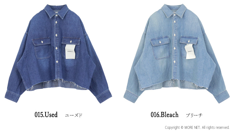 Johnbull（ジョンブル） デニムクロップドシャツ JL261S06 長袖