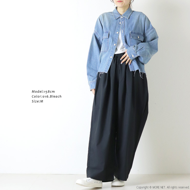 Johnbull（ジョンブル） デニムクロップドシャツ JL261S06 長袖