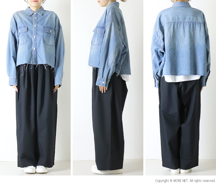 Johnbull（ジョンブル） デニムクロップドシャツ JL261S06 長袖