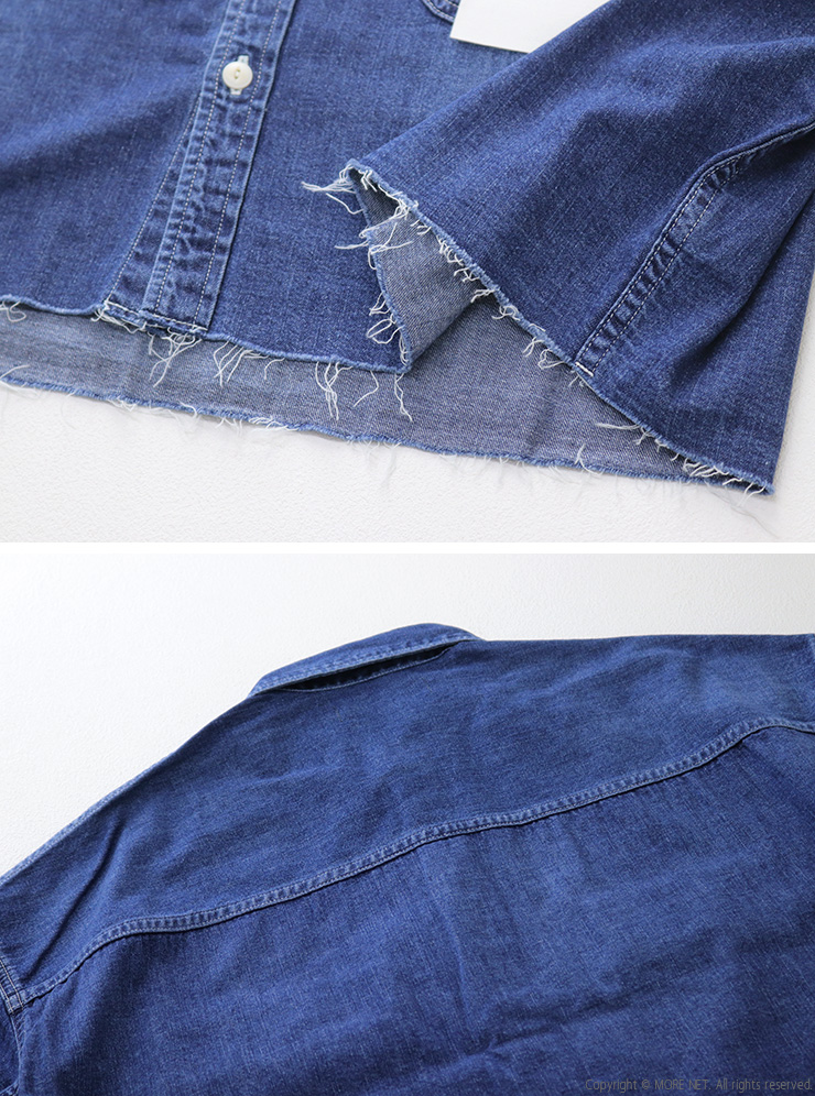 Johnbull（ジョンブル） デニムクロップドシャツ JL261S06 長袖