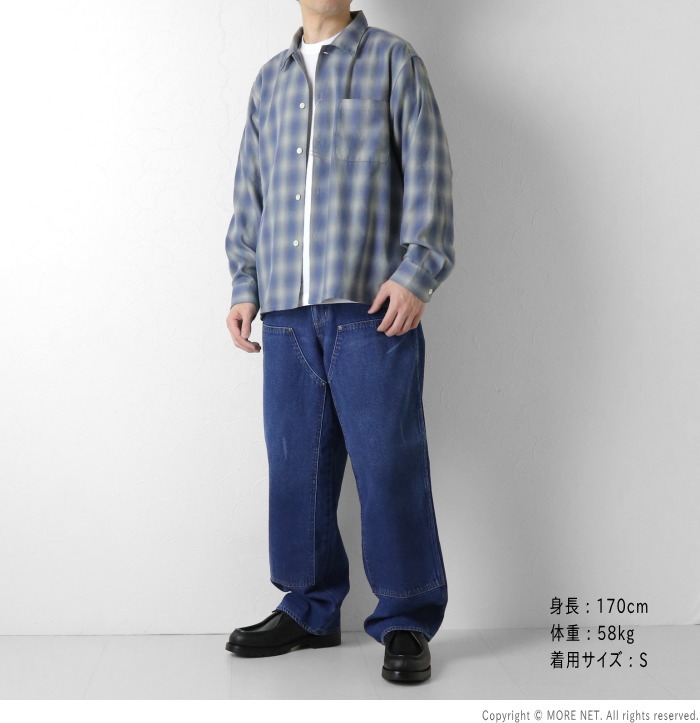 JOHNBULLジョンブル セルヴィッチデニム ワイドデニムパンツ ペイント加工 Johnbull（ジョンブル） ダブルニーパンツ JM261P01 メンズ 日本製