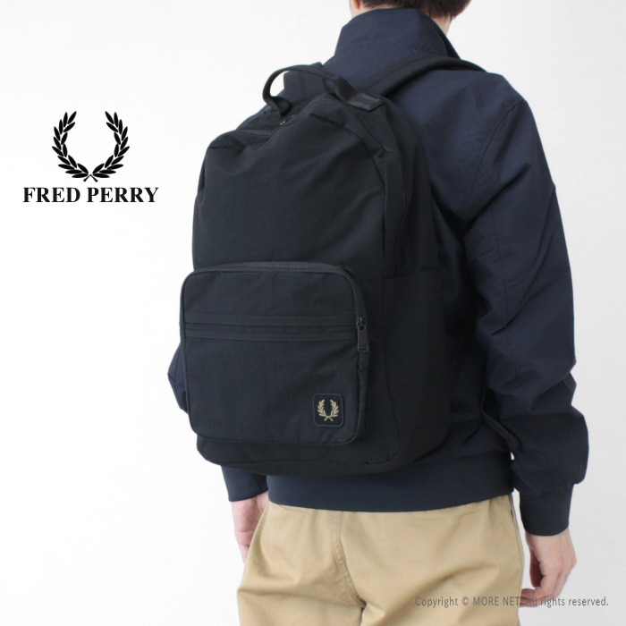フレッドペリー　リュック Nylon Badge Backpack(1SZ 102：BLACK): | FRED PERRY JAPAN