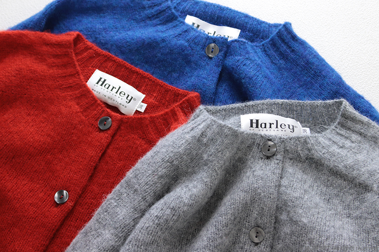 ハーレーオブスコットランド Harley of Scotland クルーネックボタンカーディガン L4751-3HB ウール ニット レディース Harley of SCOTLAND（ハーレーオブスコットランド） クルーネック