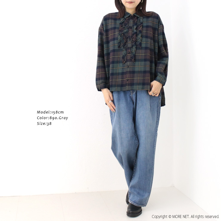 新品タグ付き】LAITERIE レイトリー ナチュラル コットン 長袖シャツ｜レディース