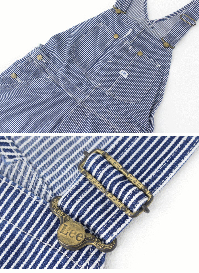 美品 リー インディゴ ヒッコリー ストライプ 柄 デニム オーバーオール Lee（リー） ヒッコリーストライプ オーバーオールパンツ LM7254-2104