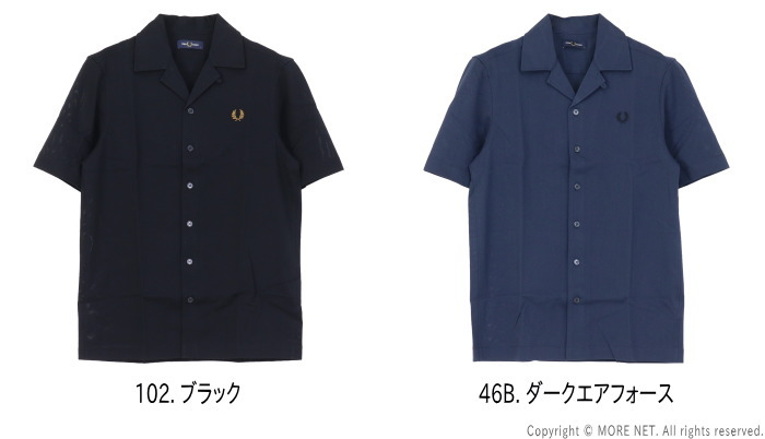 フレッドペリー オープンカラーシャツ FRED PERRY（フレッドペリー） コンプレスメッシュ オープンシャツ