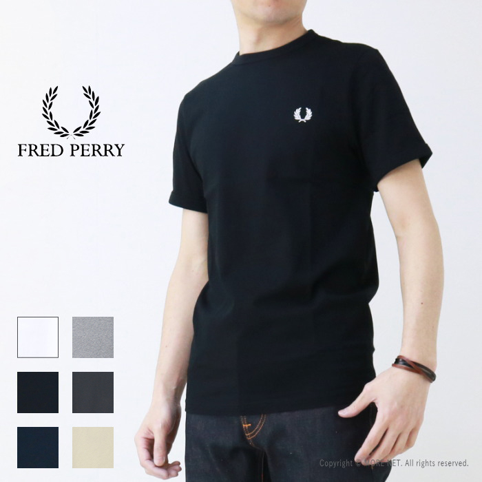 フレッドペリー FRED PERRY ワンポイントロゴ刺繍Tシャツ M3519 メンズ 半袖 リンガー 2024春夏｜more-net2｜03