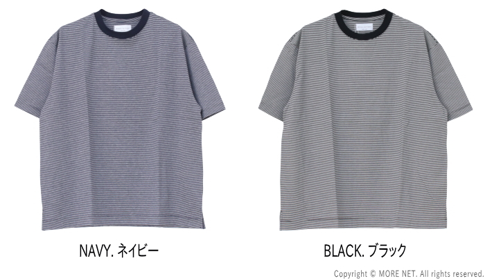 マニュアルアルファベット Manual Alphabet ミニボーダー ワイドTシャツ MA-C-242 メンズ 日本製 半袖 リラックス 無地系 2025春夏 | MANUAL ALPHABET | 03