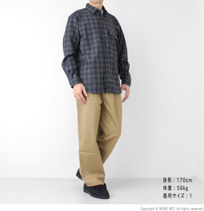 マニュアルアルファベット Manual Alphabet ルーズフィットウールチェックシャツ MA-S-804 メンズ 日本製 長袖 2025秋冬 | MANUAL ALPHABET | 10