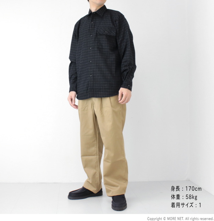 マニュアルアルファベット Manual Alphabet ルーズフィットウールチェックシャツ MA-S-804 メンズ 日本製 長袖 2025秋冬 | MANUAL ALPHABET | 09
