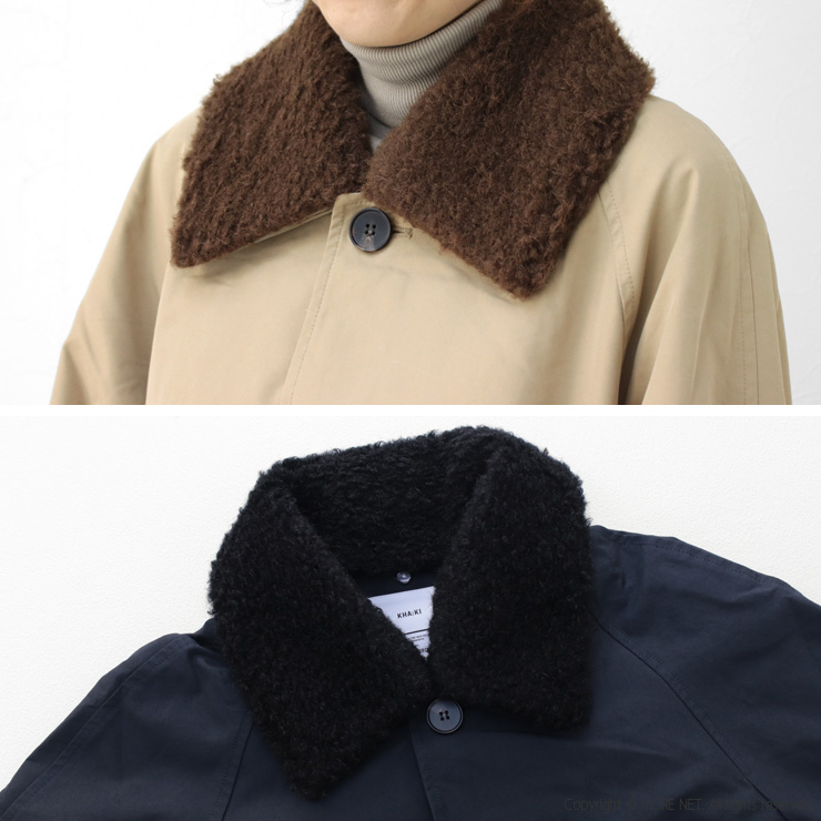 カーキ KHA:KI リムーバルカラーコート REMOVAL COLLAR COAT MIL24FJK3217 レディース トレンチ ファー ミドル丈 セミロング /返品・交換不可/SALE セール | kha:ki | 07
