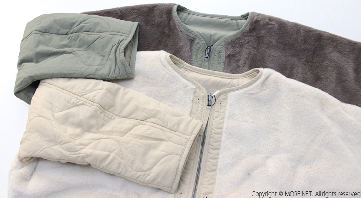 カーキ KHA:KI リバーシブルライナーワイドジャケット REV LINNER WIDE JACKET 24FJK3221 キルティング ファー パッチワーク /返品・交換不可/SALE セール | kha:ki | 12