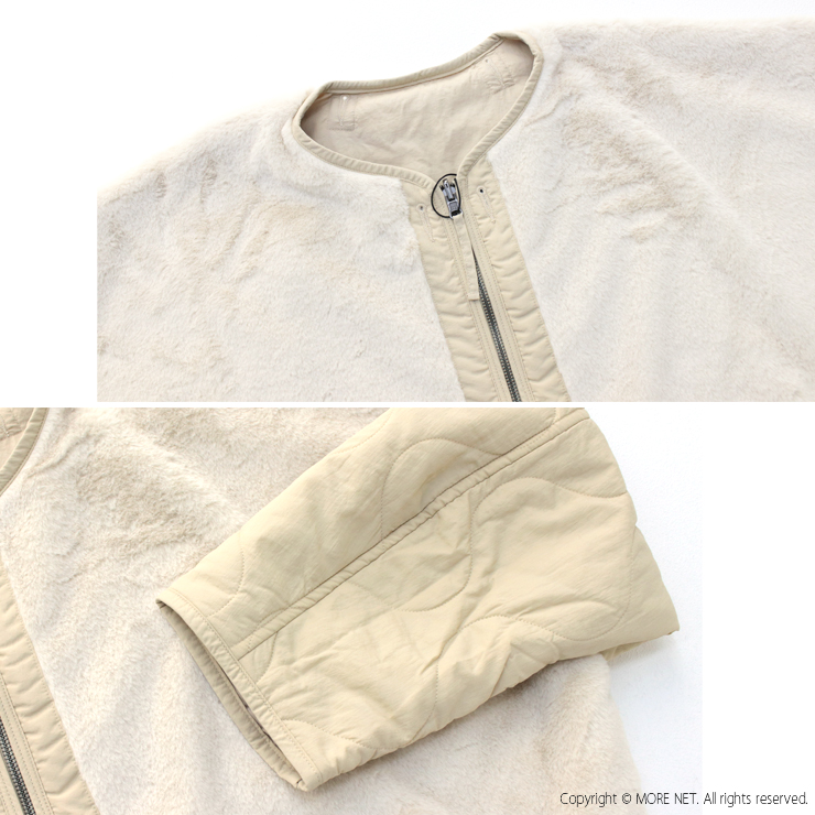 カーキ KHA:KI リバーシブルライナーワイドジャケット REV LINNER WIDE JACKET 24FJK3221 キルティング ファー パッチワーク /返品・交換不可/SALE セール | kha:ki | 08