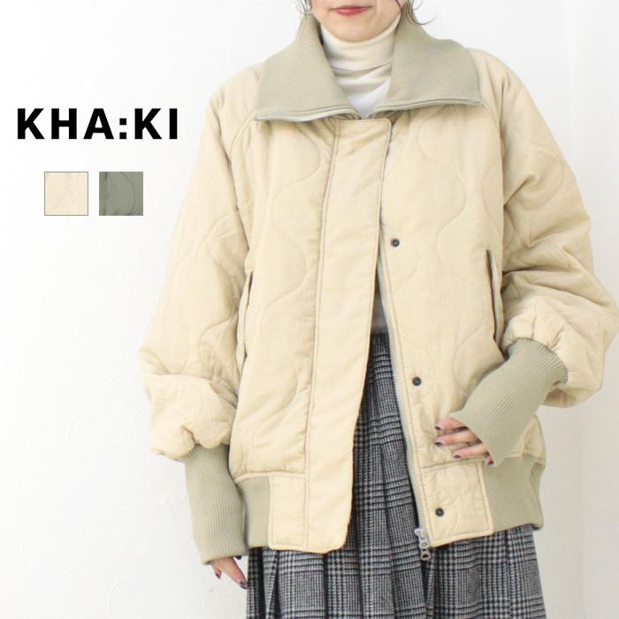kha:ki（カーキ） ミリタリーキルトジップアップジャケット