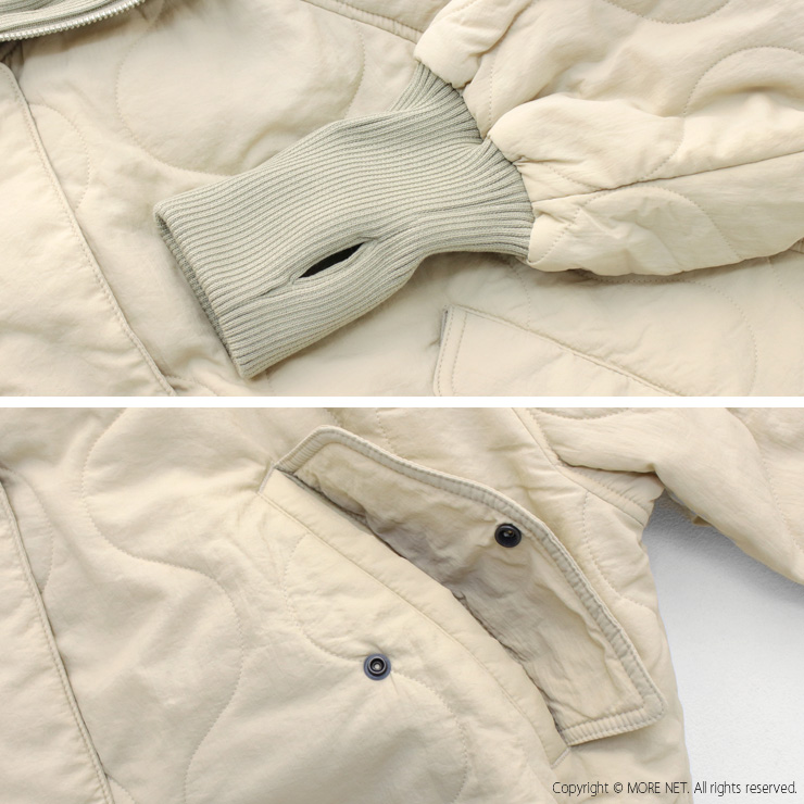kha:ki（カーキ） ミリタリーキルトジップアップジャケット