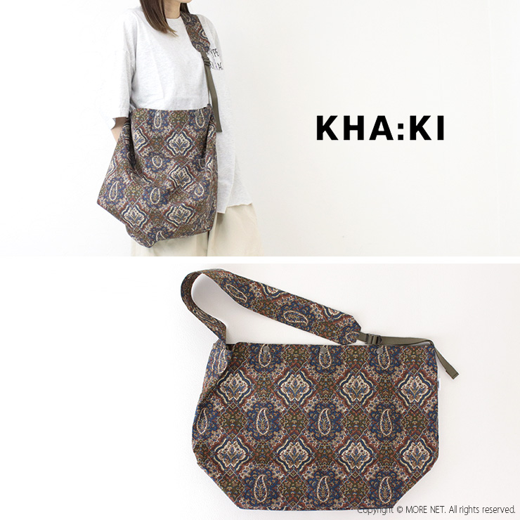 kha:ki オーガニック コットン ペイズリー ショルダーバッグ　新品 kha:ki オーガニック コットン ペイズリー ショルダーバッグ